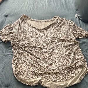 American Eagle Outfitters Leopard Print Short Sleeve Top